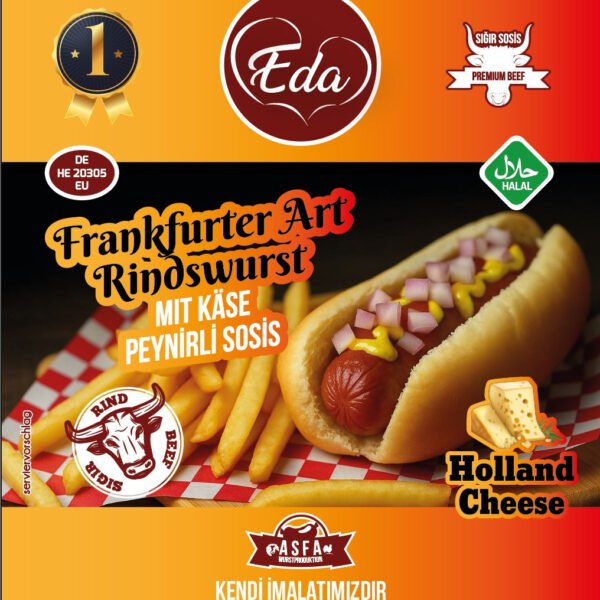 Halal Käsewurst – 400g | Rindwurst mit schmelzendem Hollandkäse & feiner Würzung