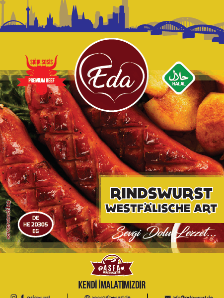 Halal Rindwurst Westfälischer Art – 700g | Kräftig gewürzt, traditionell geräuchert